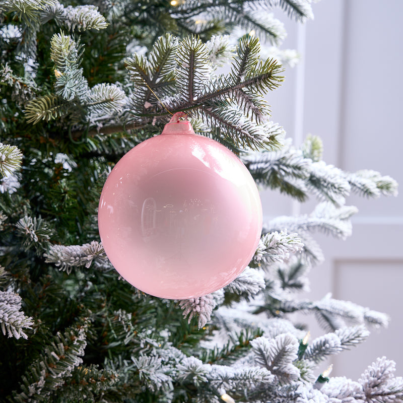 Adorno de cristal color chicle rosa claro de 6"