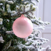 Adorno de cristal color chicle rosa claro de 6"