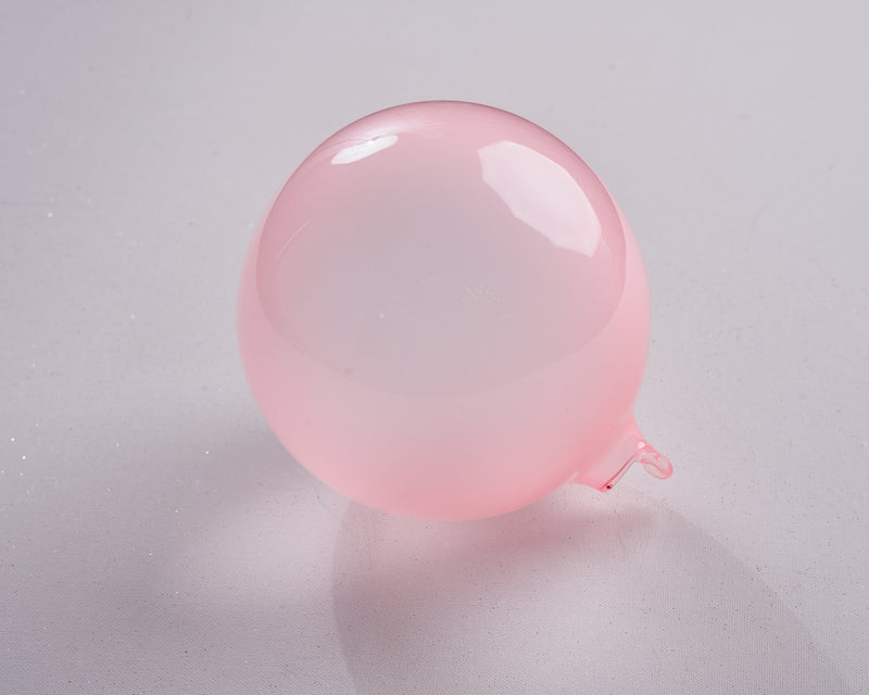 Adorno de cristal color chicle rosa claro de 6"