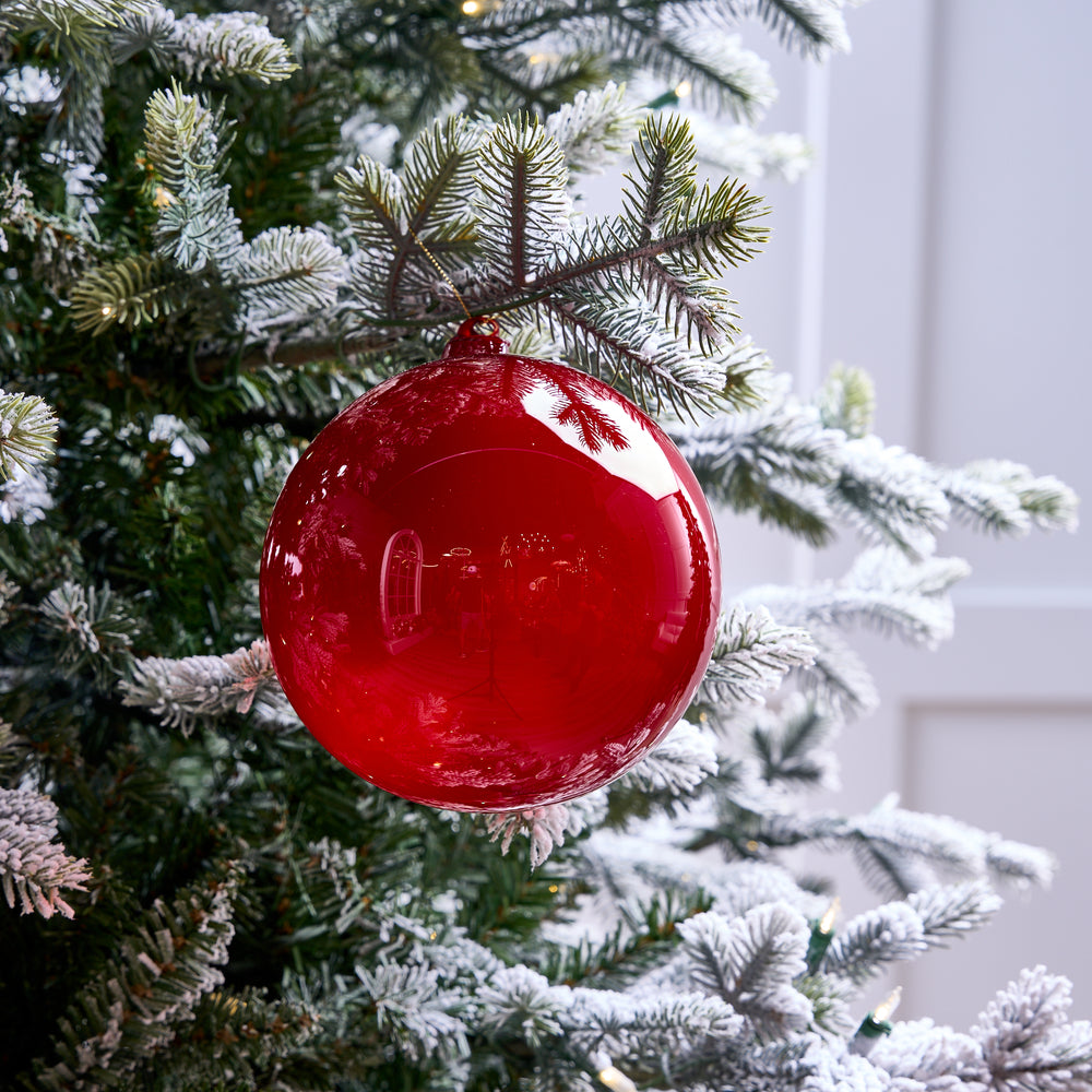 6" Red Bubblegum Glass Ornament
