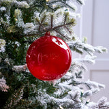 6" Red Bubblegum Glass Ornament