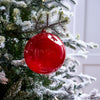 6" Red Bubblegum Glass Ornament