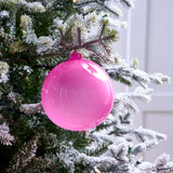 6" Rose Bubblegum Glass Ornament