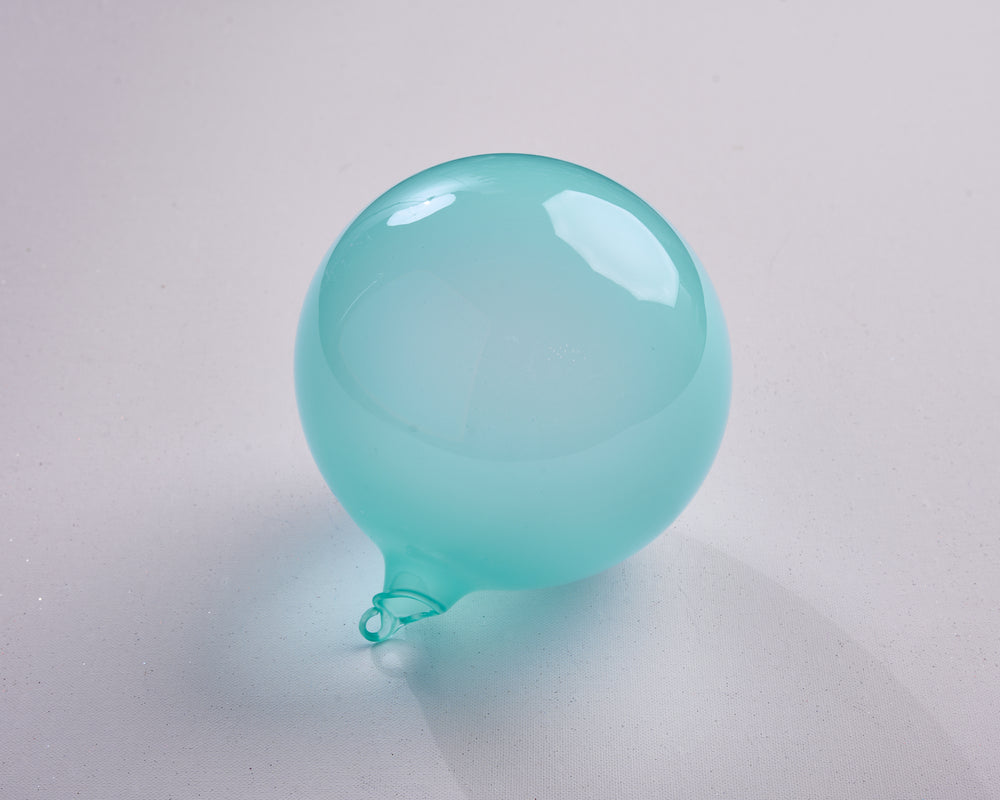 6" Turquoise Bubblegum Glass Ornament