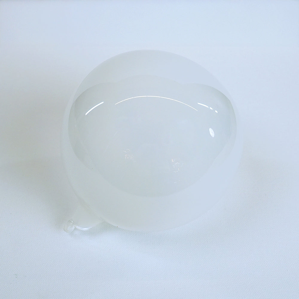 6" White Bubblegum Glass Ornament