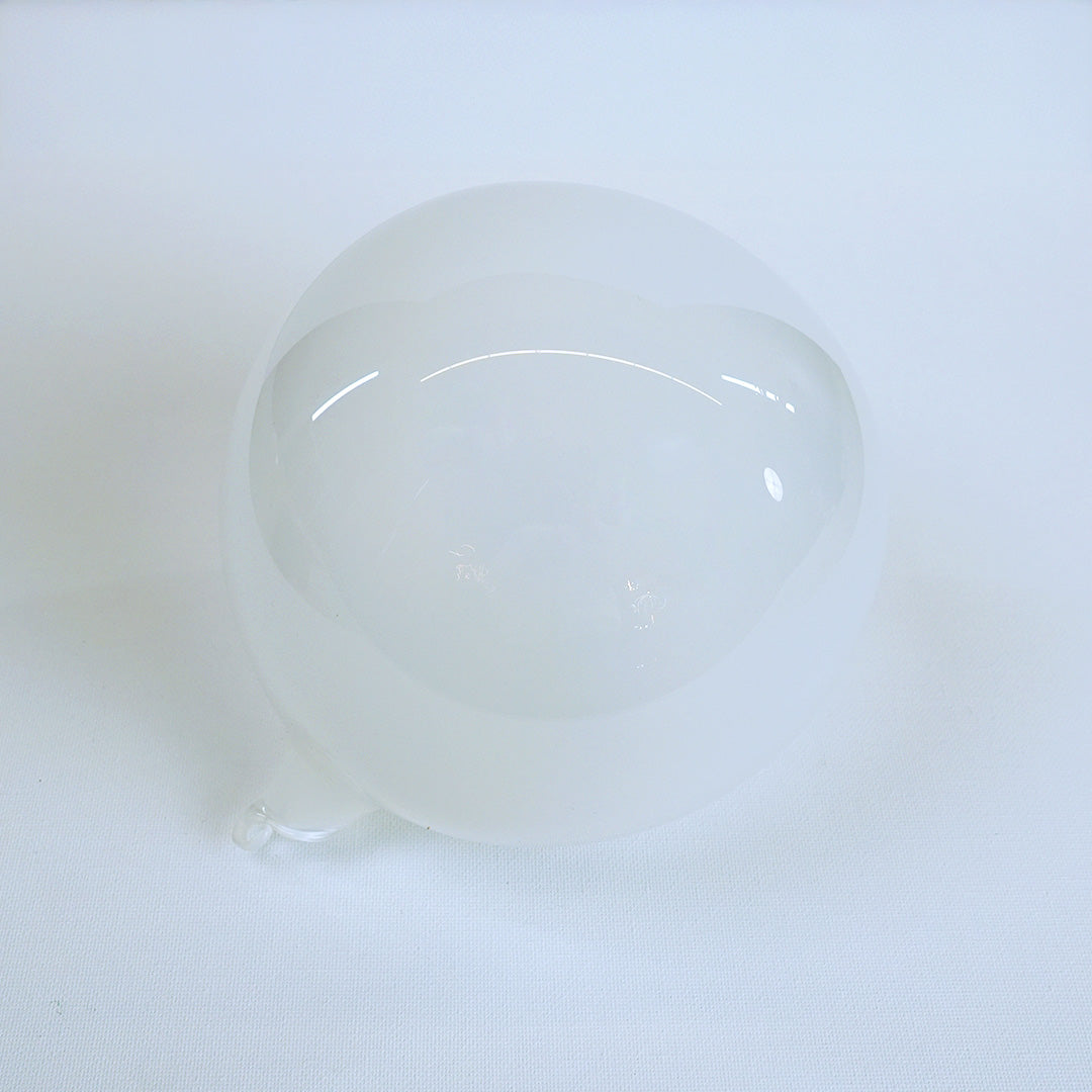 6" White Bubblegum Glass Ornament