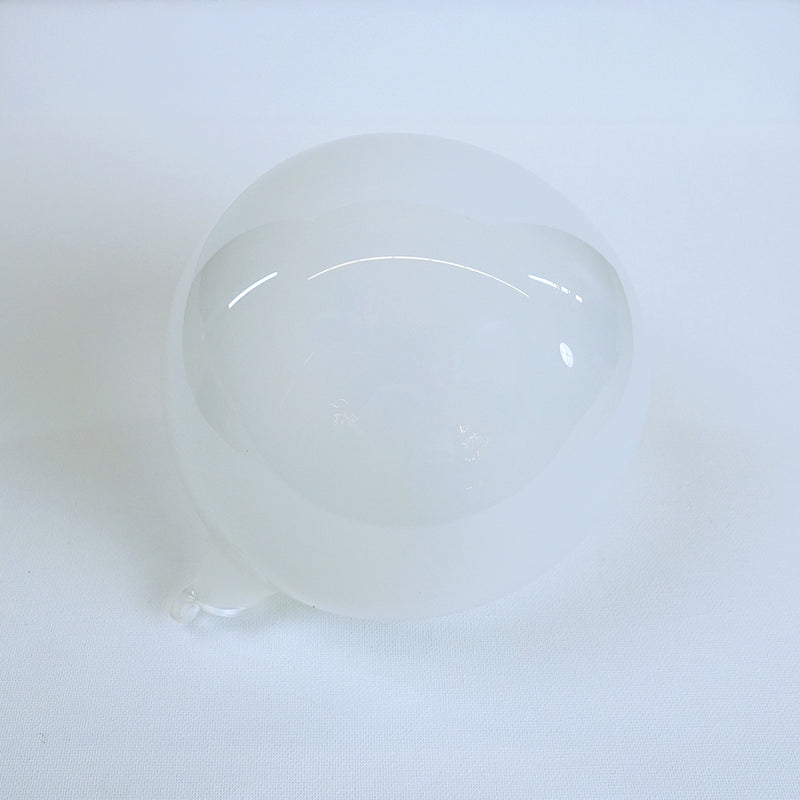 6" White Bubblegum Glass Ornament