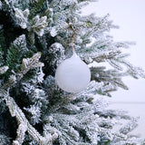 6" White Bubblegum Glass Ornament