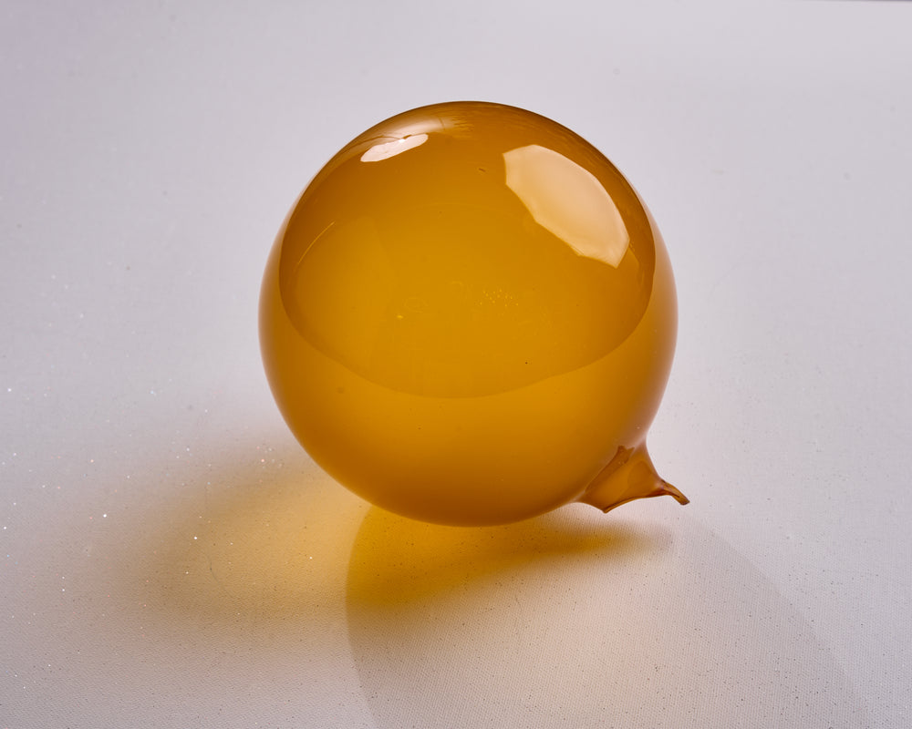 6" Yellow Bubblegum Glass Ornament