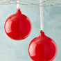 4" Classic Red Bubblegum Glass Ornament Box Of 3