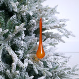 9" Orange Bubblegum Glass Teardrop Set Of 2