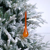 9" Orange Bubblegum Glass Teardrop Set Of 2