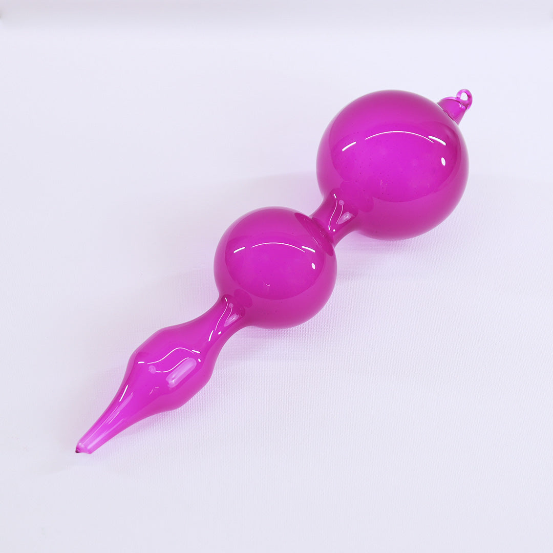 11" Fuchsia Bubblegum Glass Finial