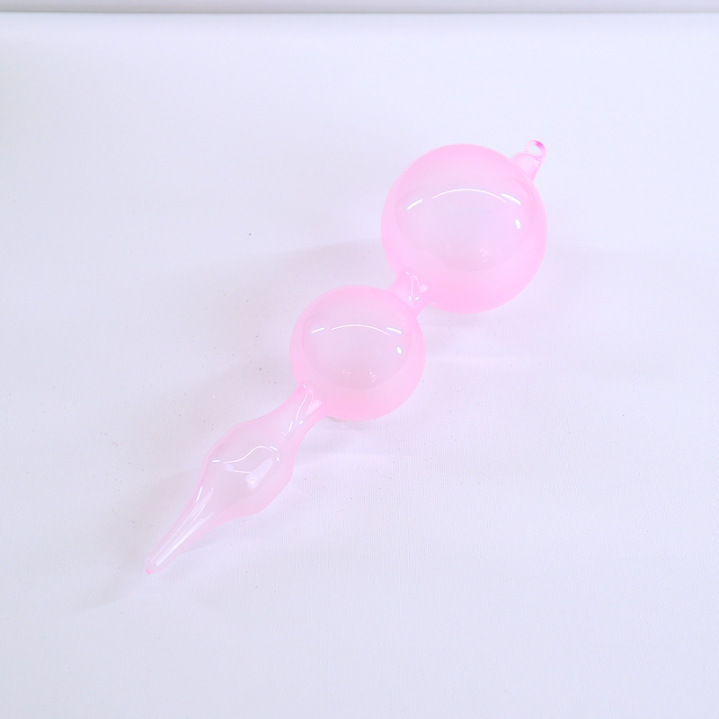 Remate de cristal color chicle rosa claro de 11"