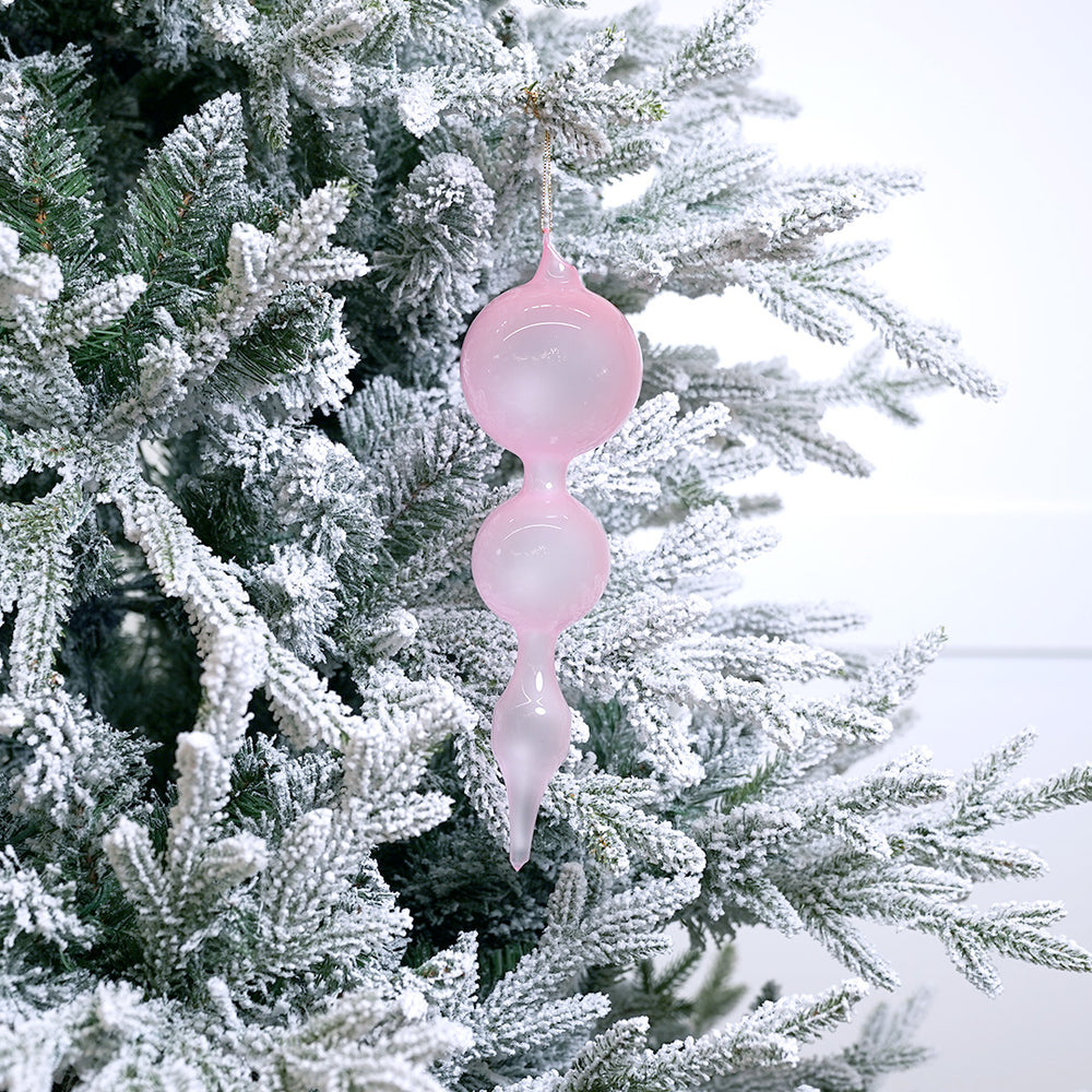 11" Light Pink Bubblegum Glass Finial