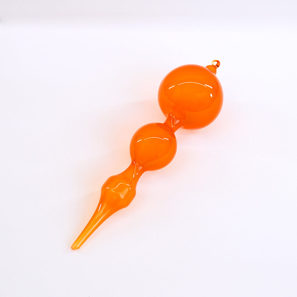 11" Orange Bubblegum Glass Finial