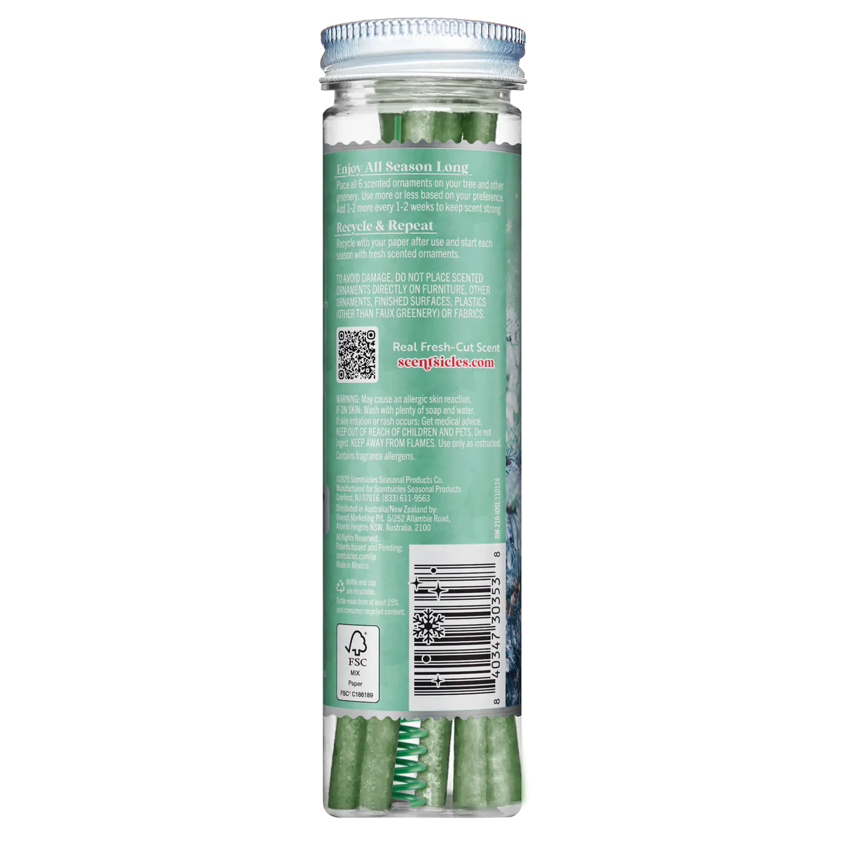 Scentsicles Scented Ornament Sticks, Icicle on Spruce
