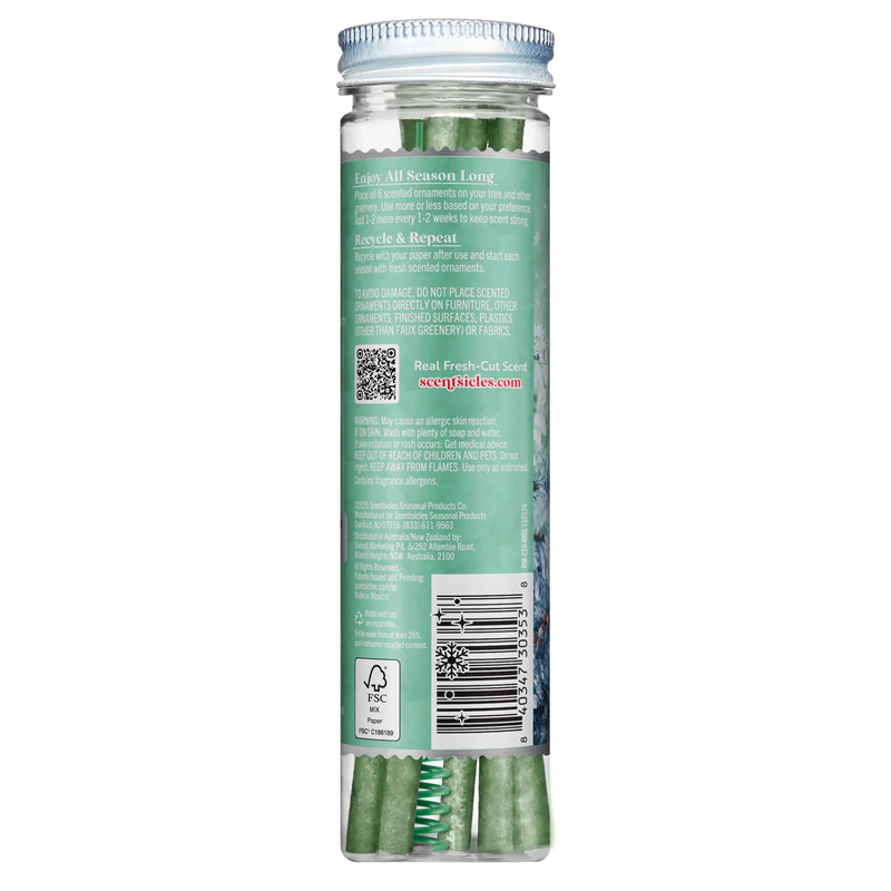 Varitas de adorno perfumadas Scentsicles, carámbano en abeto