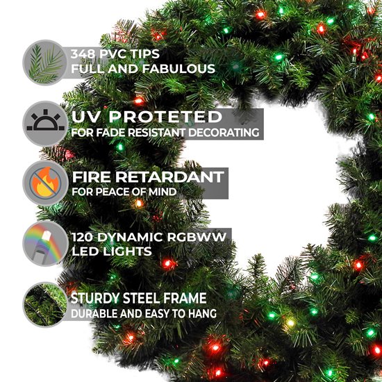 Dynamic Oregon Wreath RGBWW