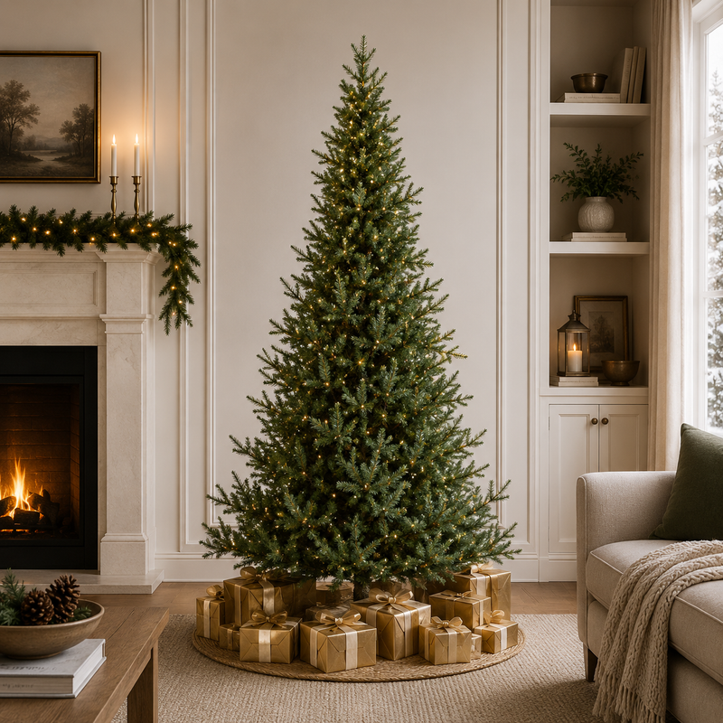Newbury Pine Tree Pre-Lit Micro Warm White LED Lights