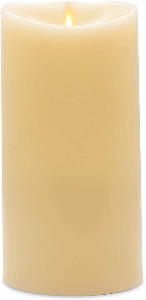 Vela de 5" efecto llama color marfil a pilas
