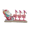 14" Flamingo Pull Santa Sleigh