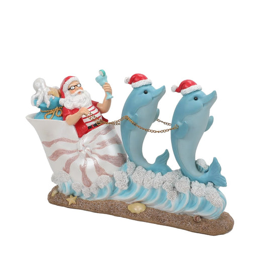 16" Dolphins Pull Santa Sleigh