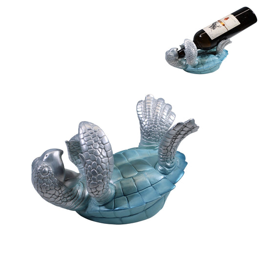 9" Blue Turtle Wine Holder