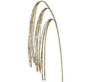 Set de 6 ramas de lluvia de lentejuelas doradas de 45"