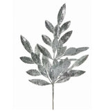 21" Glitter Bay Leaf Spray Set Of 12