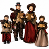 26"- 35" Burgundy & Beige Caroller Family Set Of 4