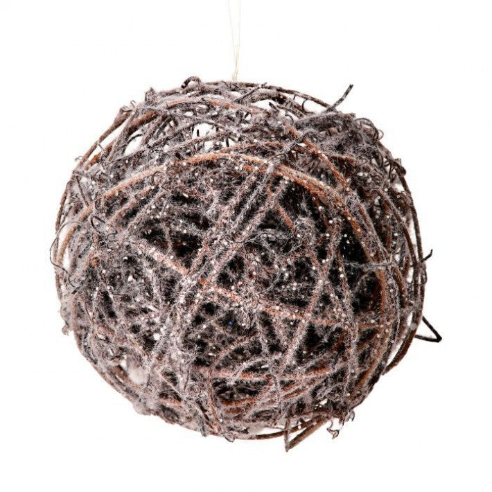 5" Frosted Vine Ball Ornament Set Of 6
