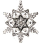 5" Silver Jeweled Snowflake Ornament Set Of 12