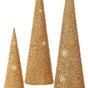 Champagne Sequin Cone Tree Set Of 3