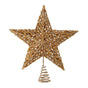 13" Champagne Sequin Beaded Star Tree Topper