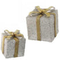 8" & 10" Silver & Gold Beaded Gift Box Set Of 2