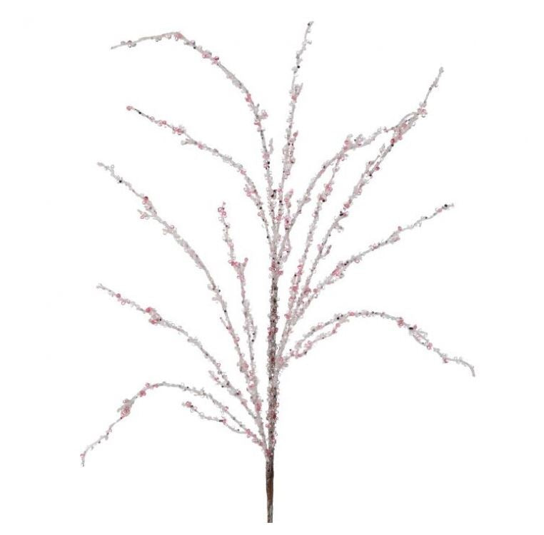 Juego de 6 ramitas heladas con purpurina de 37"