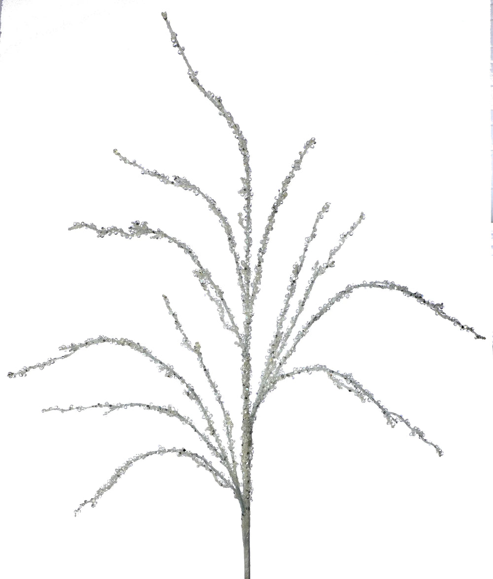 Juego de 6 ramitas heladas con purpurina de 37"