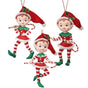 5" Dancing Candy Elf Ornaments Set Of 3