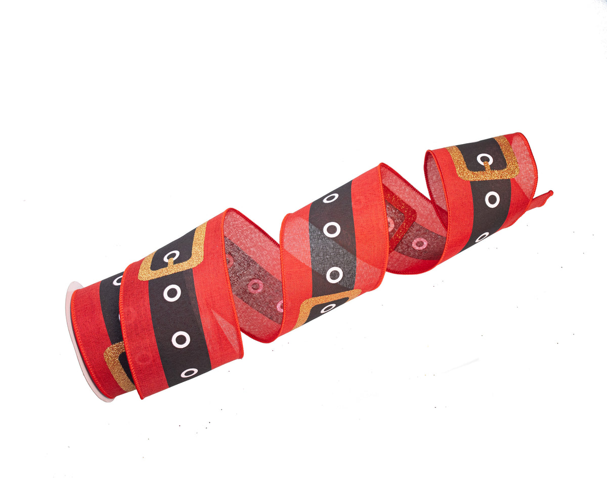Cinta de cinturón de Papá Noel de terciopelo de 4" x 10 yardas
