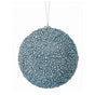 6" Blue Metallic Mini Bead Ball Ornament Set Of 6