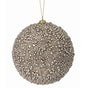 6" Champagne Metallic Mini Bead Ball Ornament Set Of 6