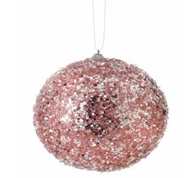 6" Sequin Iced Ball Ornament Set Of 6