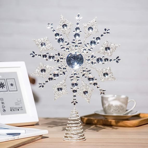 Jeweled Snowflake Handcrafted Christmas Tree Topper