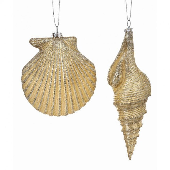5"- 7" Glitter Pearl Seashell Set Of 6