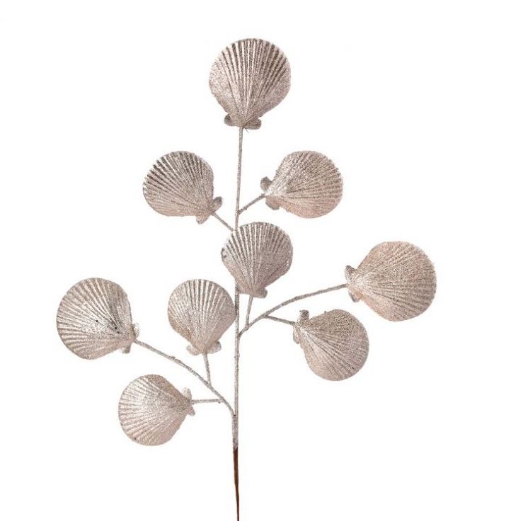 Juego de 6 esprays de concha marina de champán de 22"