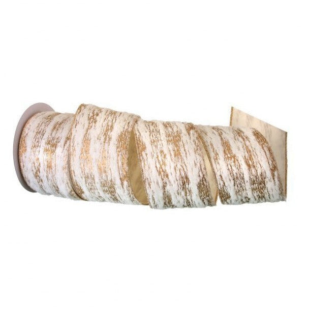 4" X10YD Faux Fur Birch Ribbon