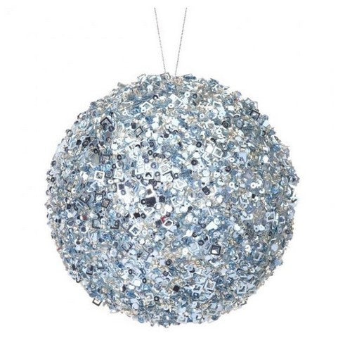 5" Arctic Blue Sequin Ball Set Of 6