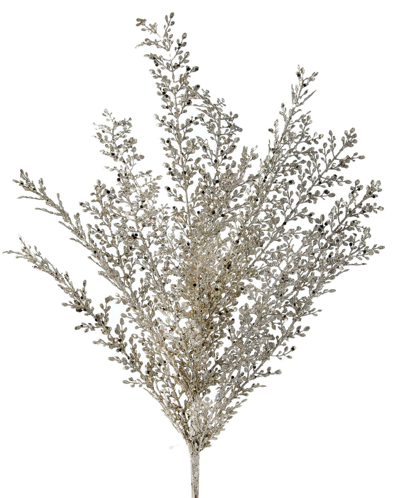 24" Glitter Artemesia Bush Set Of 6