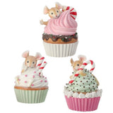 Cupcake de dulce de 6" con ratón, set surtido de 3 unidades